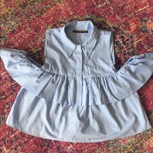 ZARA shoulder exposing button down