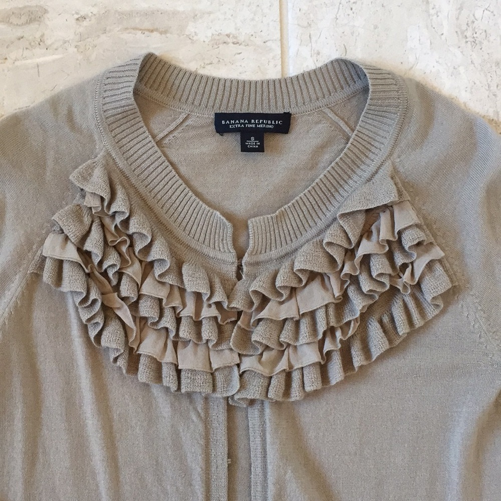 Banana Republic Merino Sweater with Ruffles - Picture 2 of 2