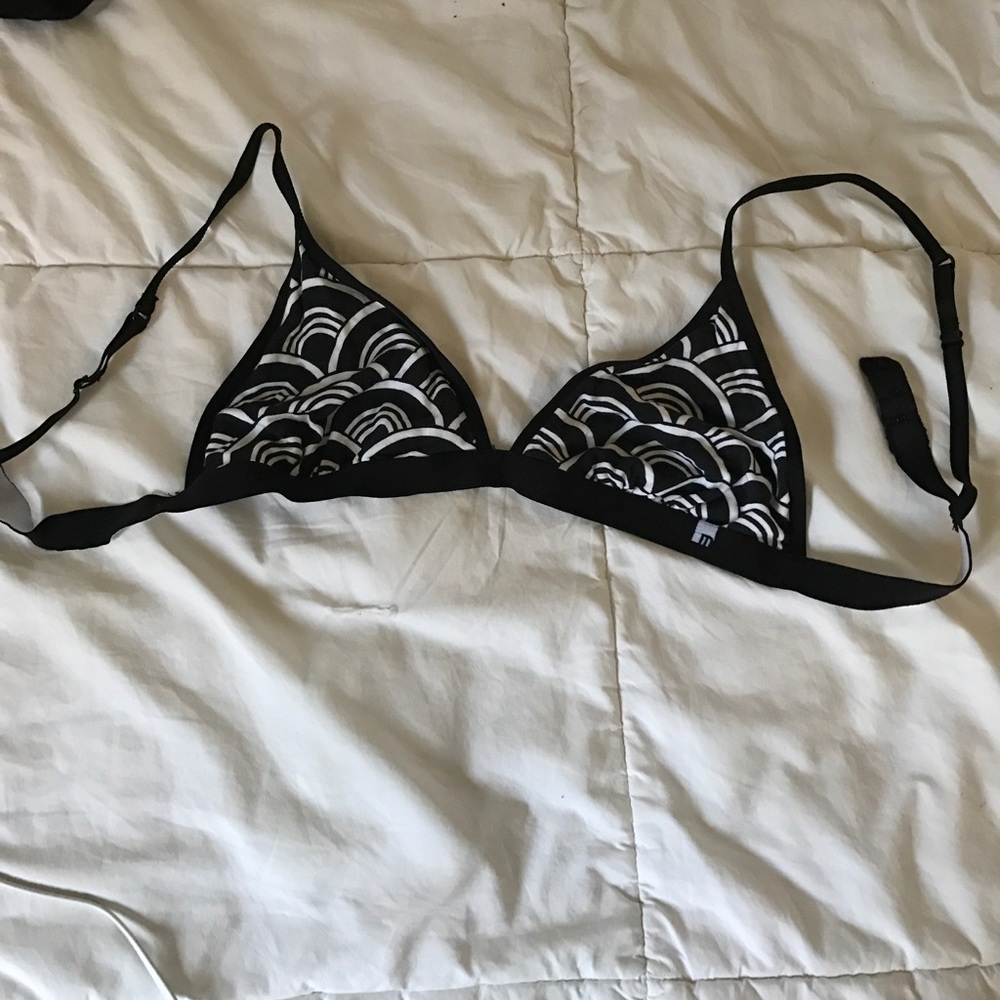 Bralette Navy Blue - Funky Wave Pattern- Medium