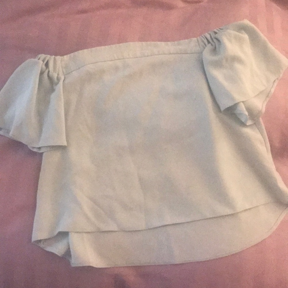 Off shoulder TOPSHOP teal top