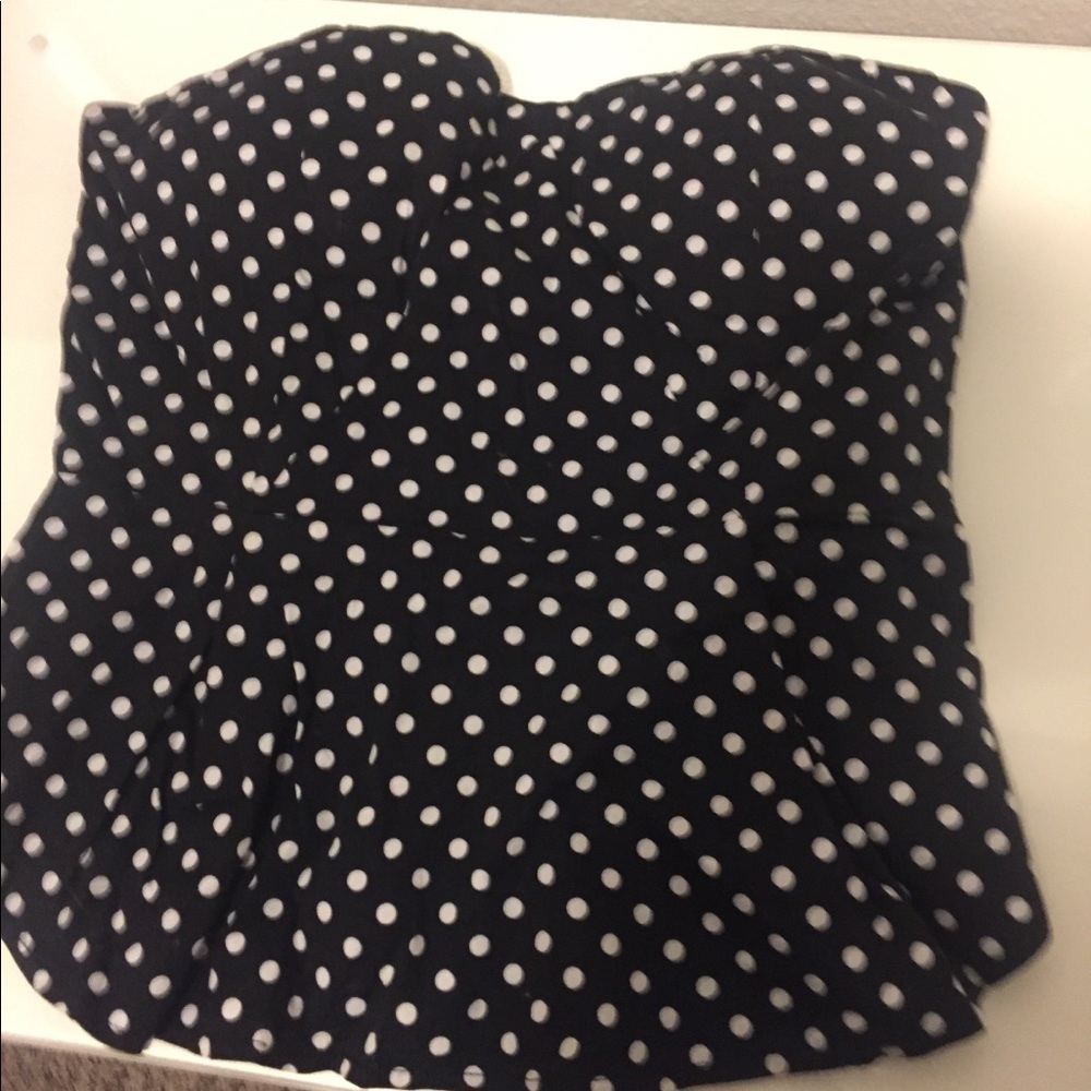 Adorable polka dot peplum style tube top. $10 OBO