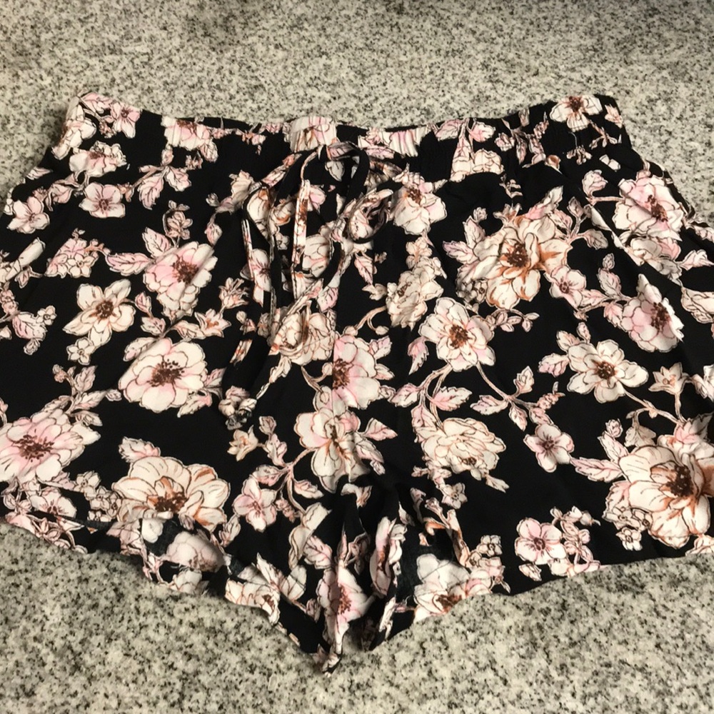 black white and pink shorts