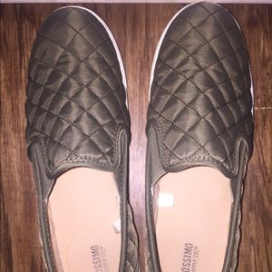 Mossimo Green Quilted Slip On’s