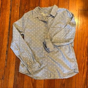 Madewell dotted chambray boyshirt
