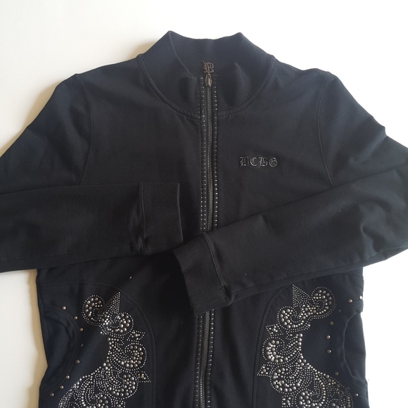 BCBG ROSE On My Back Bling Bling Black Sweater XL - Picture 2 of 4