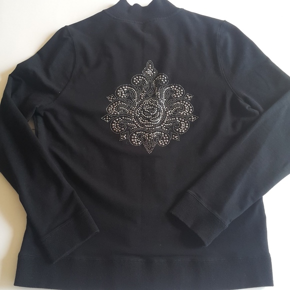 BCBG ROSE On My Back Bling Bling Black Sweater XL - Picture 3 of 4