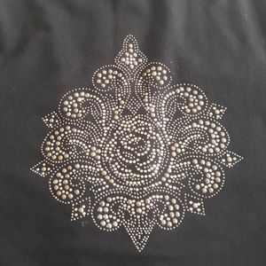 BCBG ROSE On My Back Bling Bling Black Sweater XL