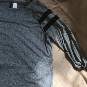 H&M gray long sleeve with mesh sleeves