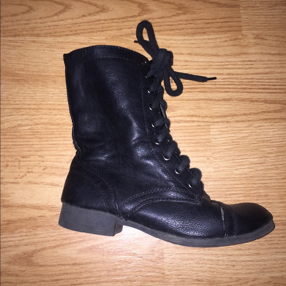 Black Lace Up Combat Boots