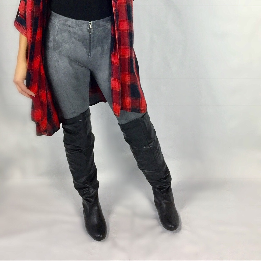 Black over the knee flat boots
