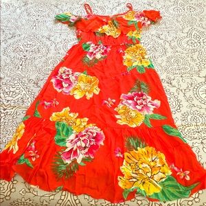 Bold tropical print midi dress by Old Navy