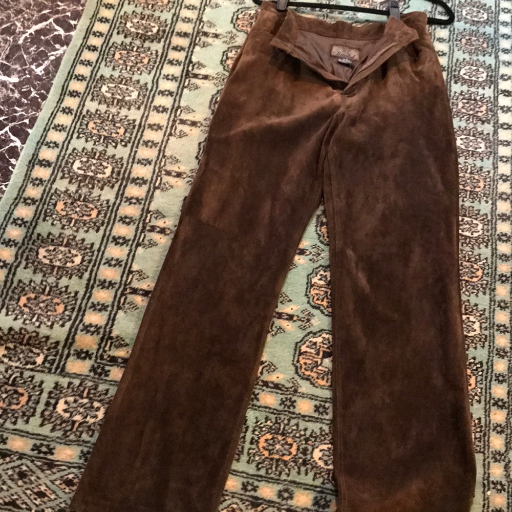 Brown suede pants