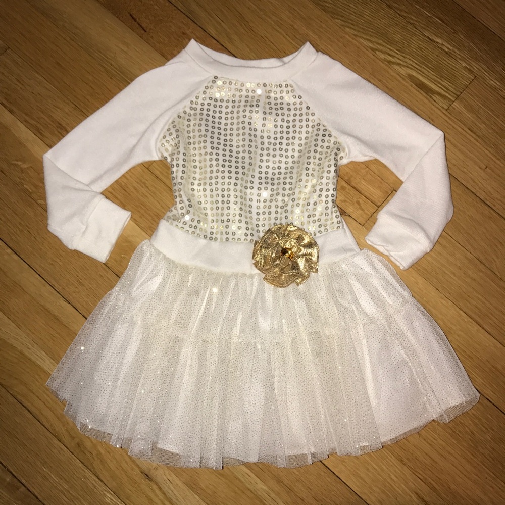 Cream and gold party dress - Picture 1 of 4