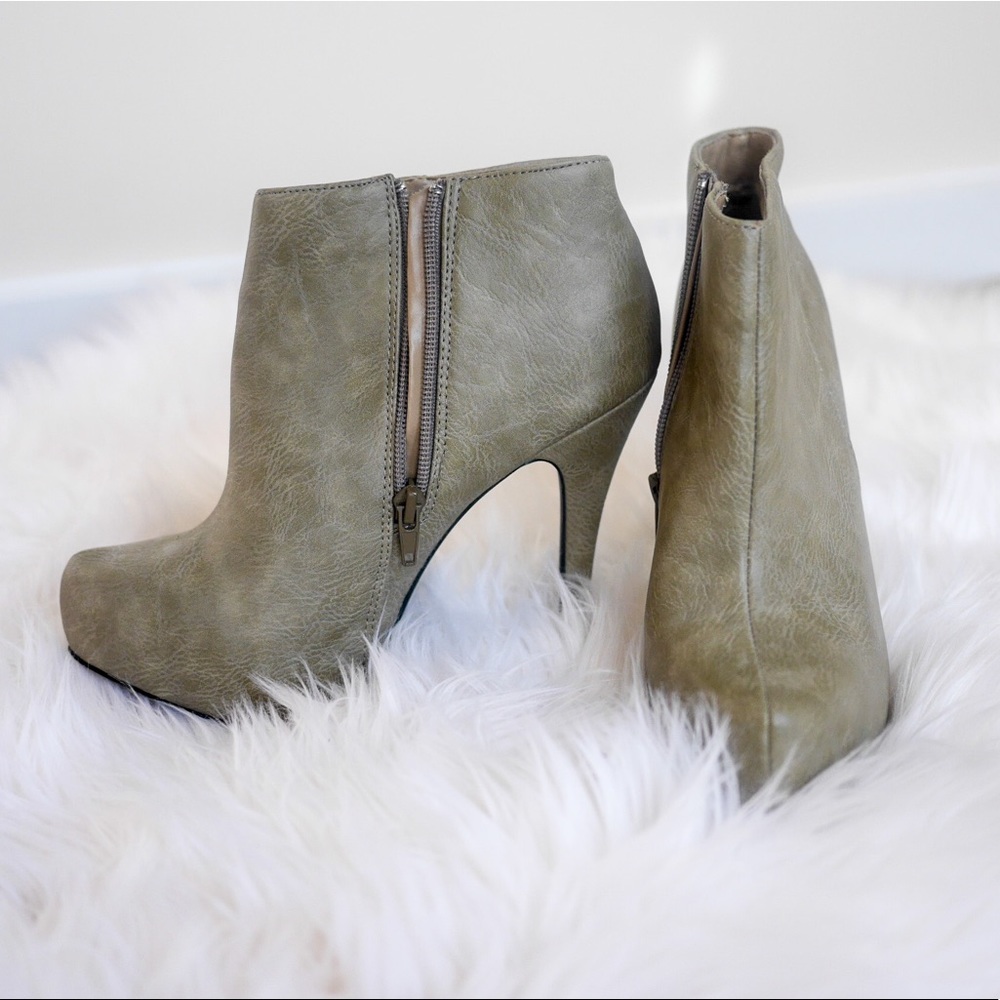 Khaki Ankle Booties