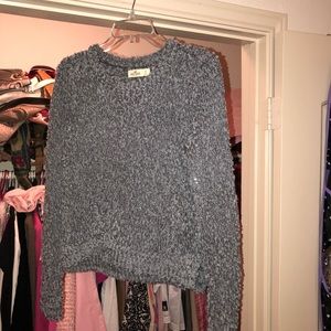Shimmering textured Grey Hollister  sweater