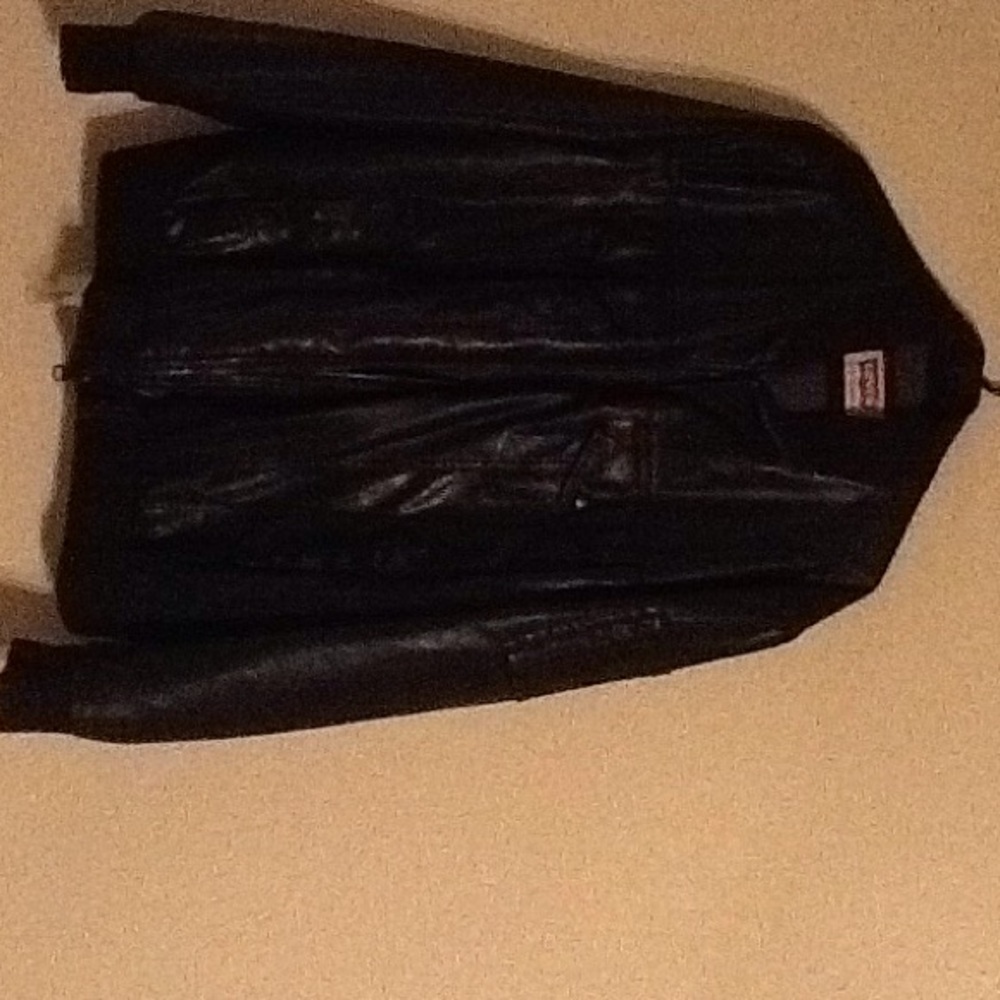 Mens leather bomber jacket excellent condition