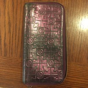Tory Burch embossed travel wallet