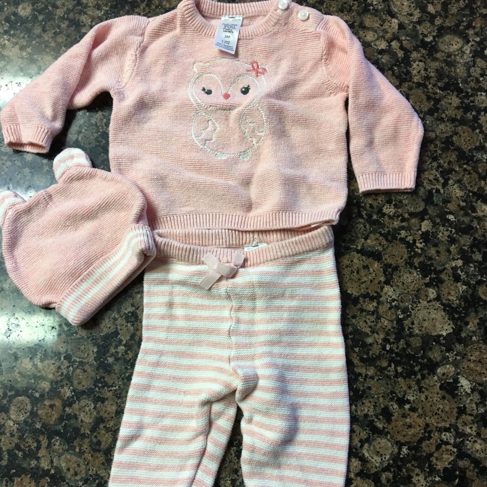 Carters 3 month knit sweater set