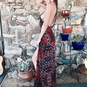 STONE COLD FOX SZ 1 SILK MAXI DRESS JETSET DIARIES