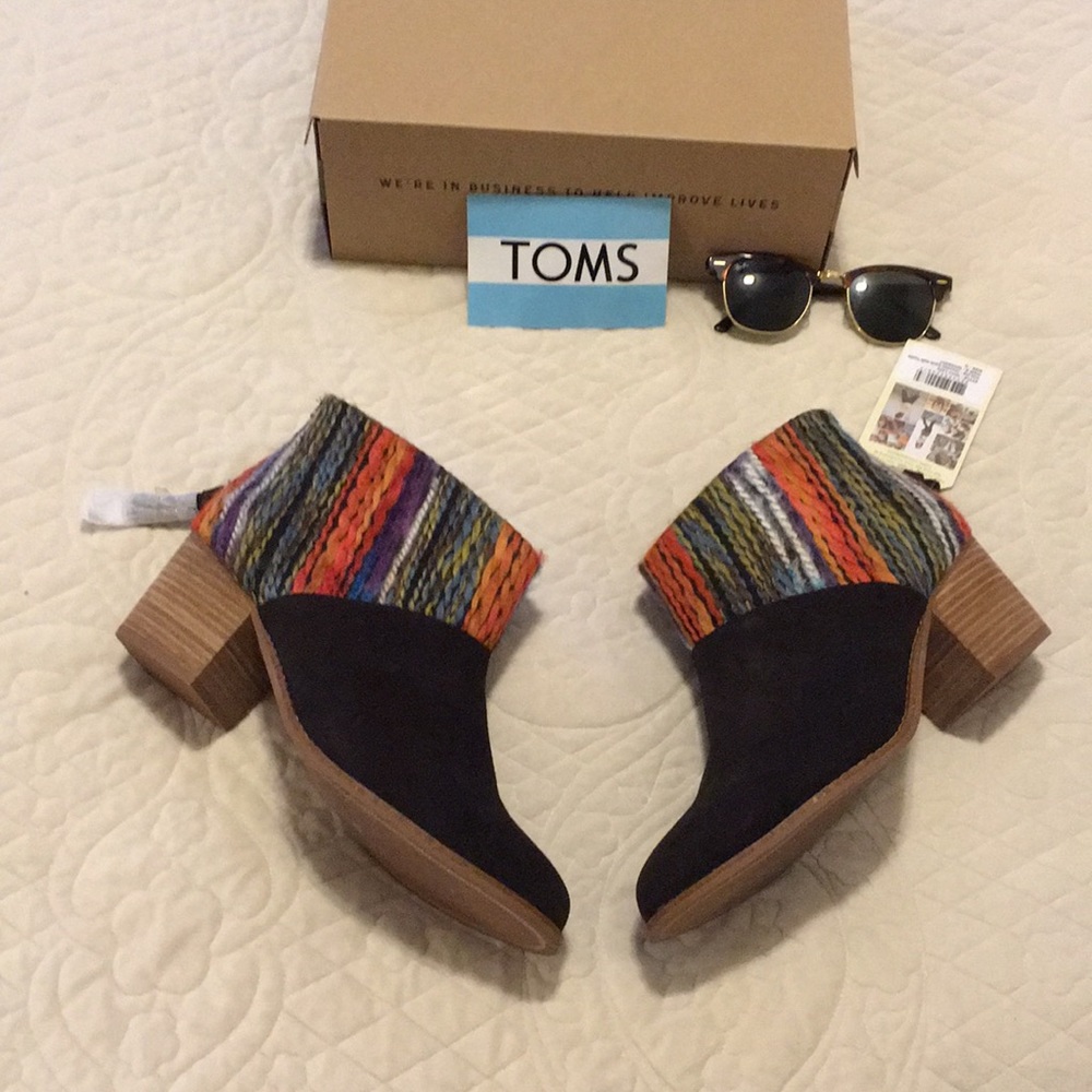 " Chocolate Saga" TOMS MULTICOLOR BOOTIES - Picture 2 of 5