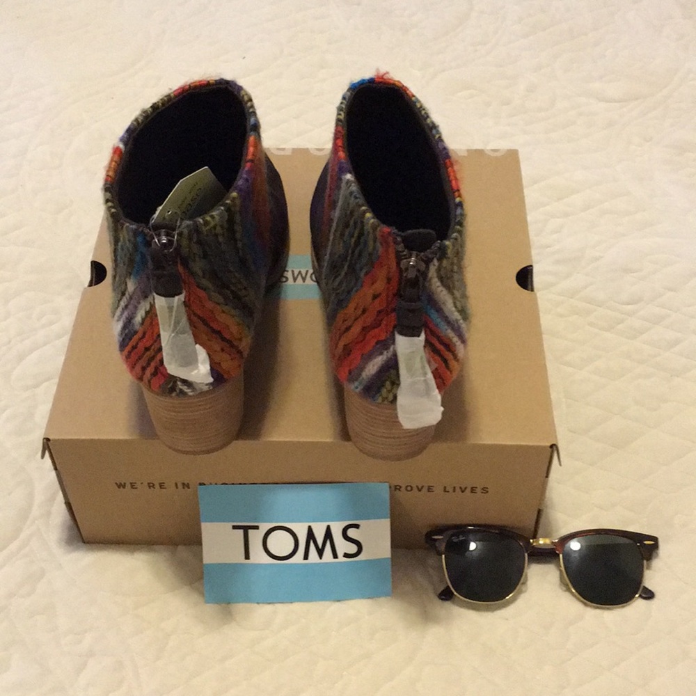" Chocolate Saga" TOMS MULTICOLOR BOOTIES - Picture 3 of 5