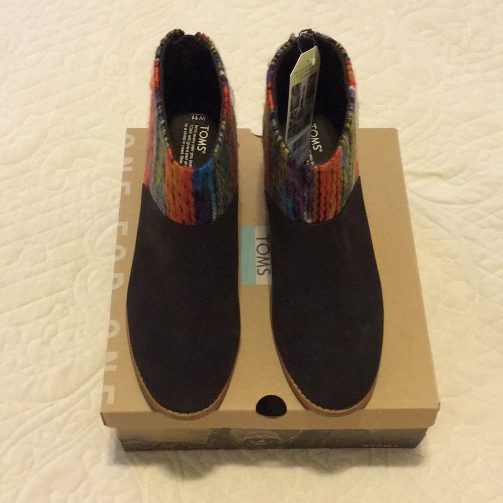 " Chocolate Saga" TOMS MULTICOLOR BOOTIES - Picture 5 of 5