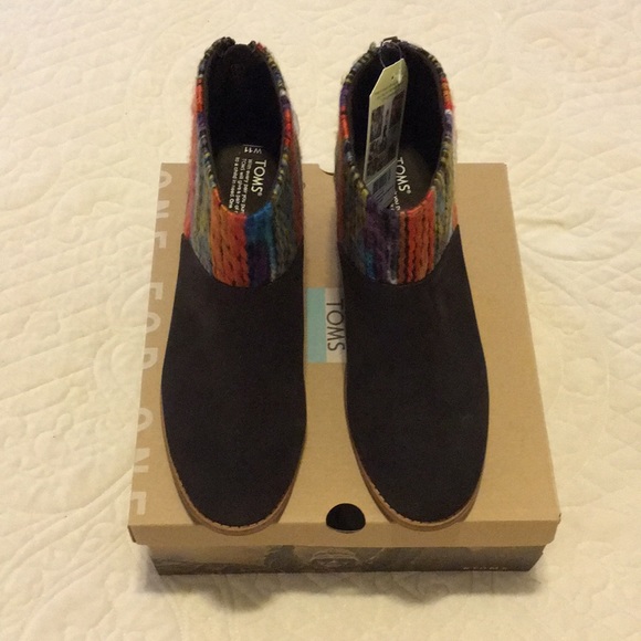 " Chocolate Saga" TOMS MULTICOLOR BOOTIES - Picture 5 of 5