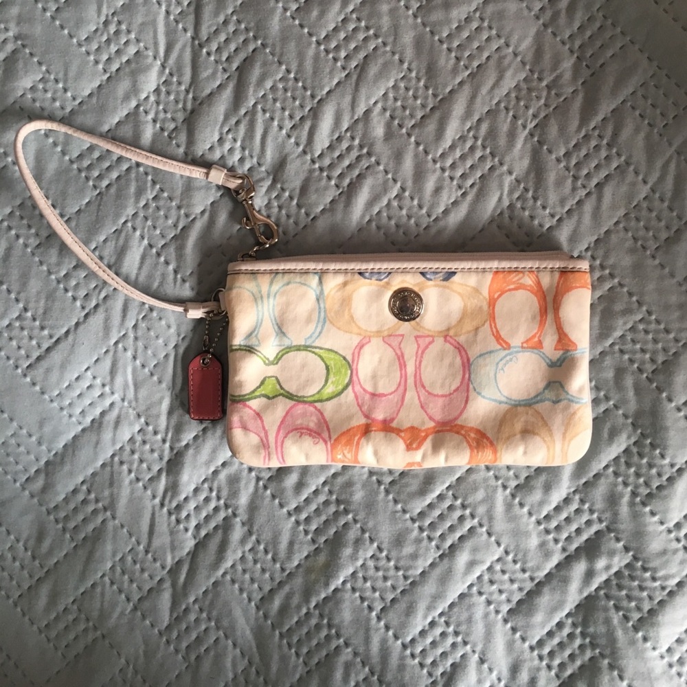 Rainbow C Coach Wristlet