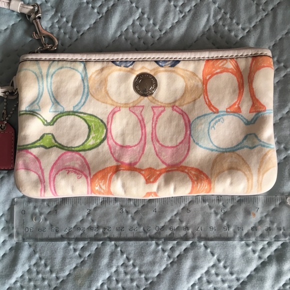 Rainbow C Coach Wristlet - Picture 2 of 7