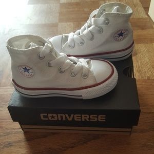 White high top Converse infant size 5