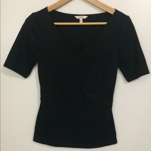 Fitted black dress-casual shirt.