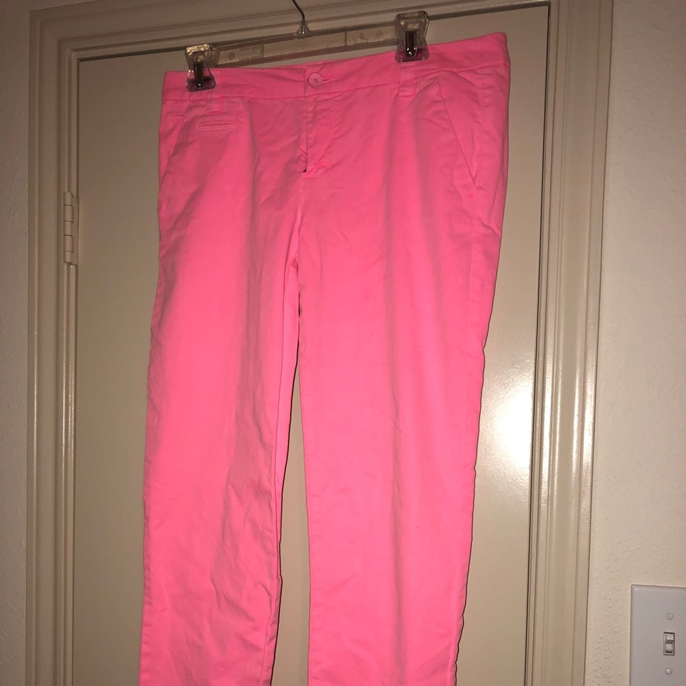 Pink straight leg khakis