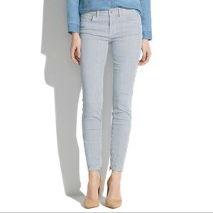 Madewell skinny skinny striped zip jeans
