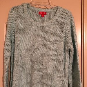 Light pale blue pineapple knit Elle sweater