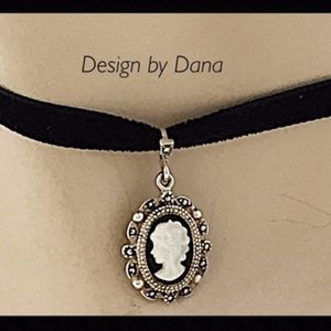 Cameo-Marcasite-Sterling Silver-925-Oval Pendent