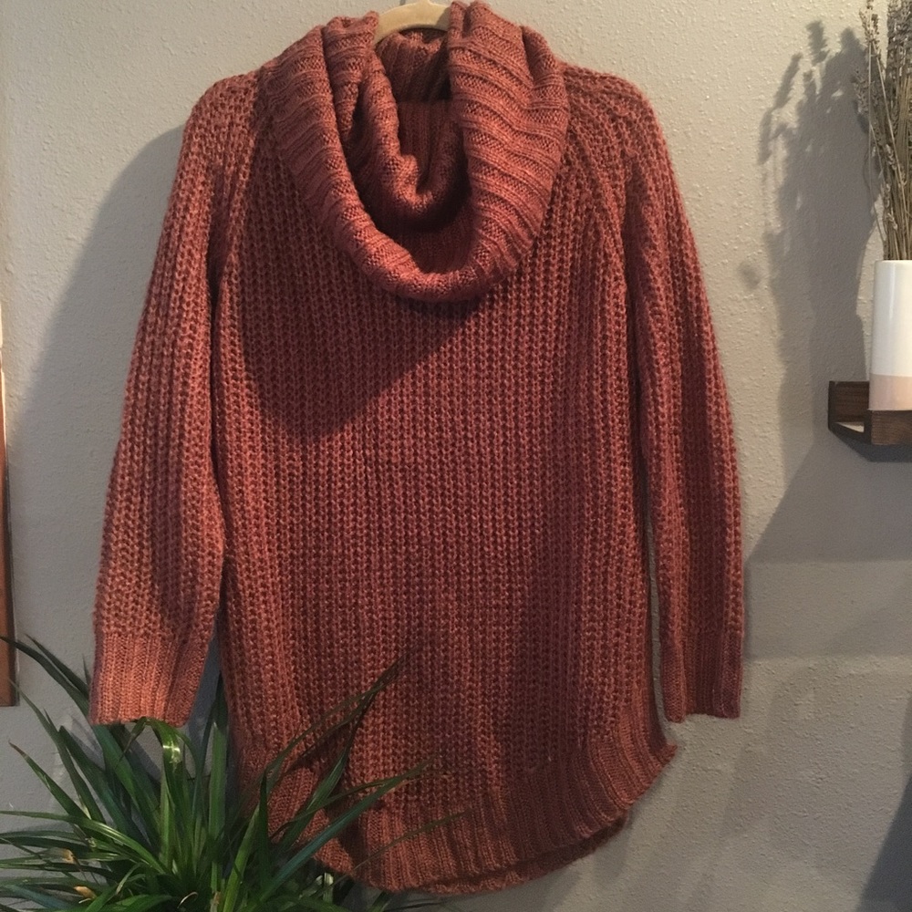 Rust Cowl Neck Sweater