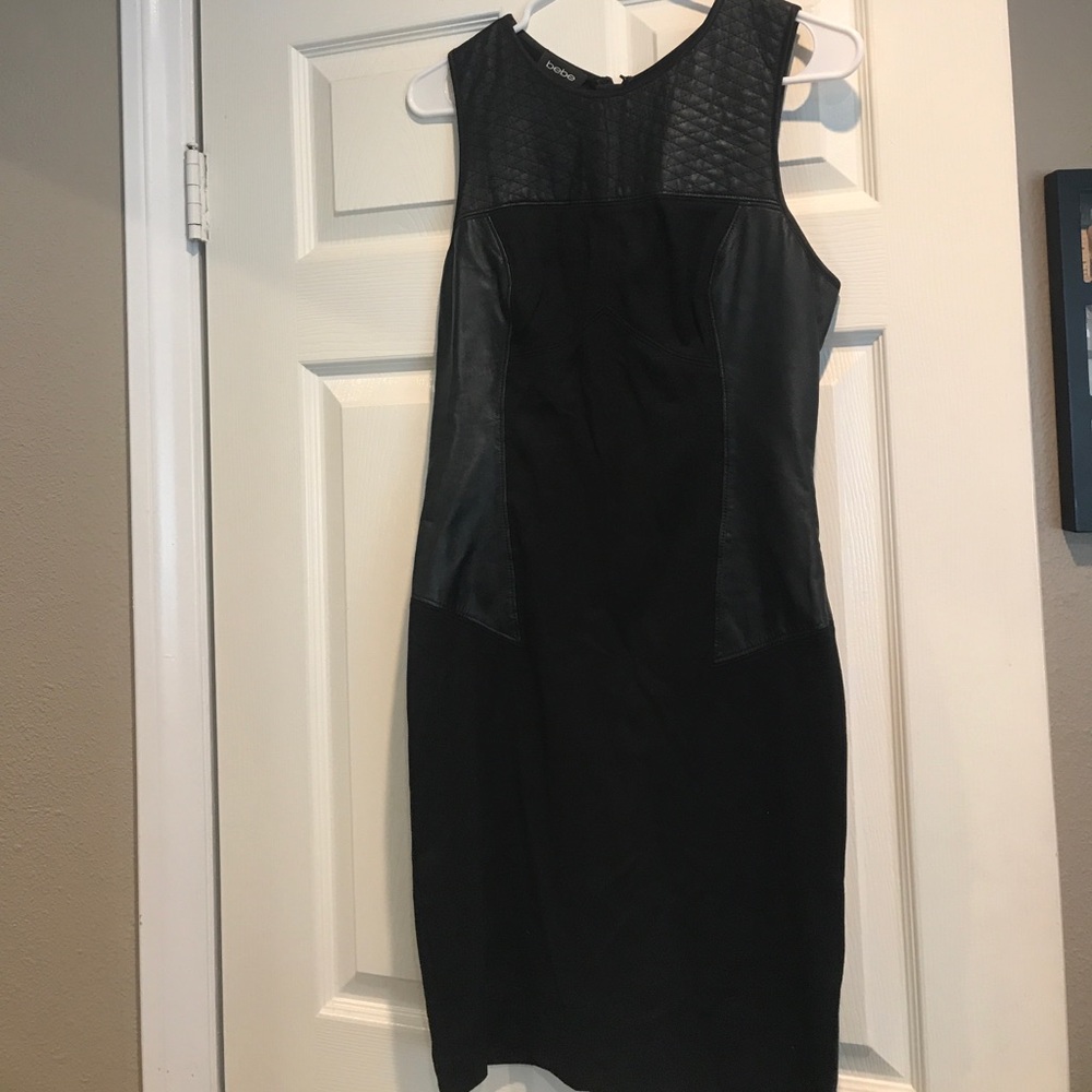 Bebe black leather dress
