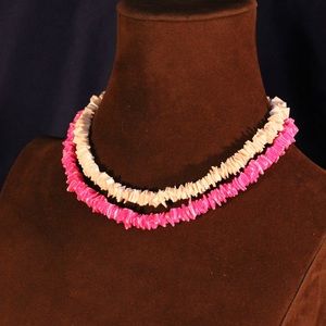 Two,LitePink,HotPinkShell necklaces