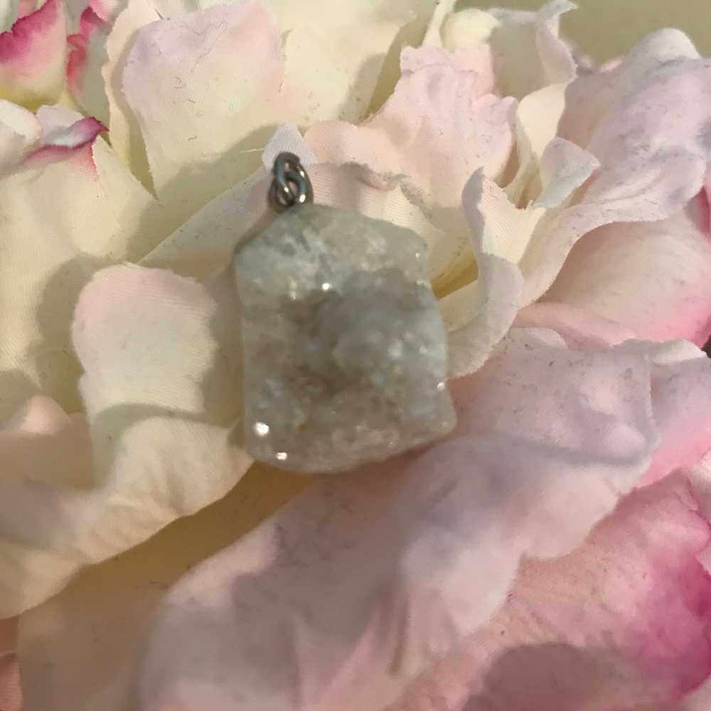 Genuine white stone pendant