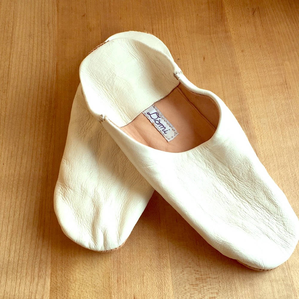 Leather slippers