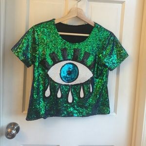 Vintage Sequin Crop Tee