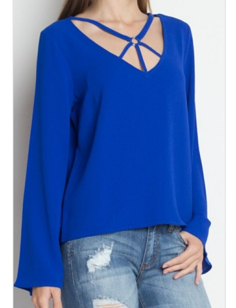 🎀CHERRY RED CREPE O-RING CROSS FIN - Picture 3 of 3