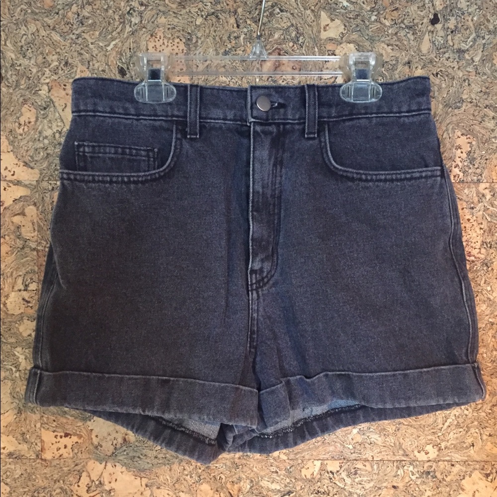 High waisted grey jean shorts