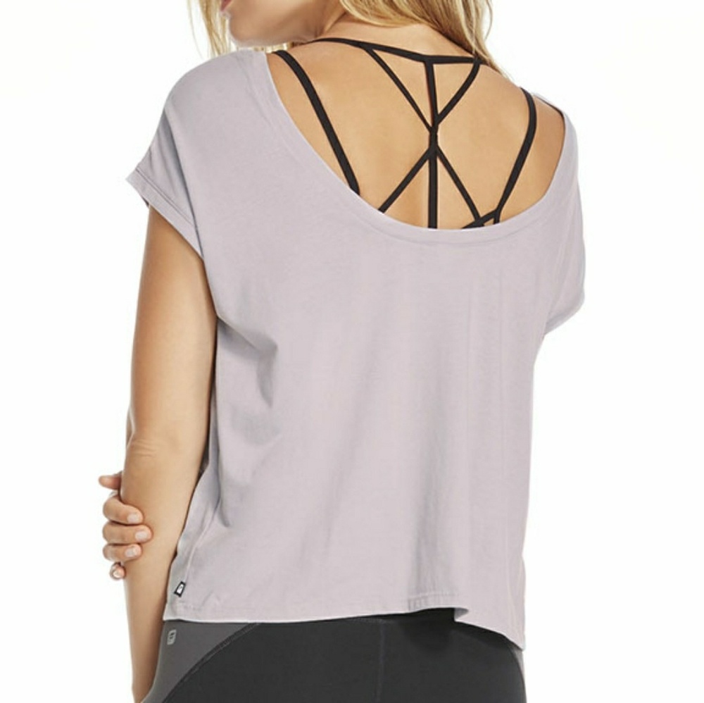 Grey scoop back tee