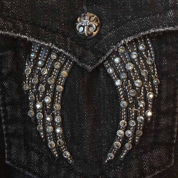 Miss Me Angel Wing Rhinestone Pockets - Picture 5 of 8