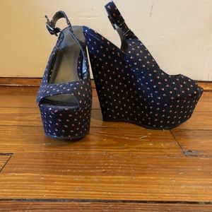 Forever 21 platform slingback wedges
