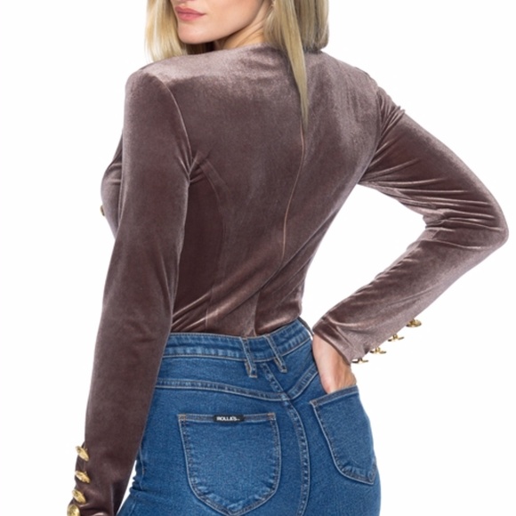 💋LAST 1💋COCO VELVET BODYSUIT - Picture 3 of 4