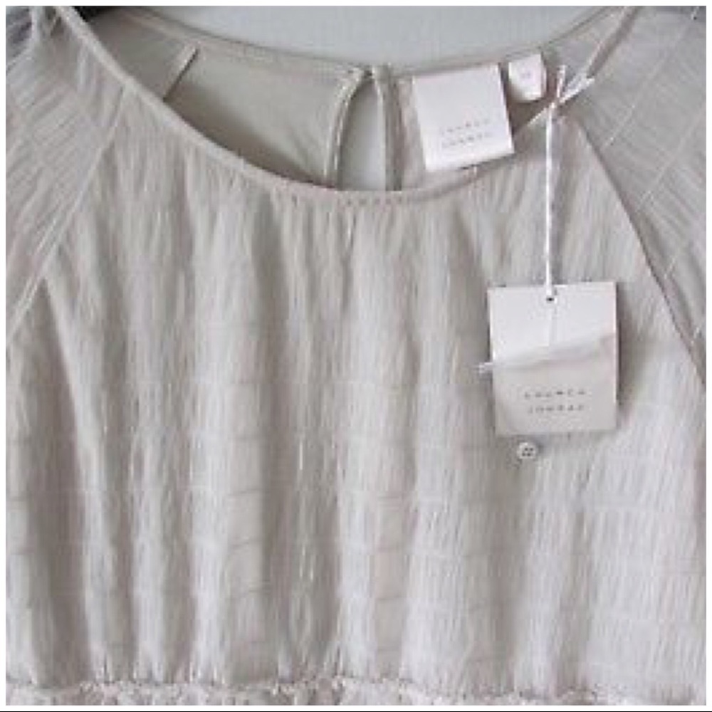 Lauren Conrad Gray Tulle Babydoll Peplum Top M - Picture 3 of 4