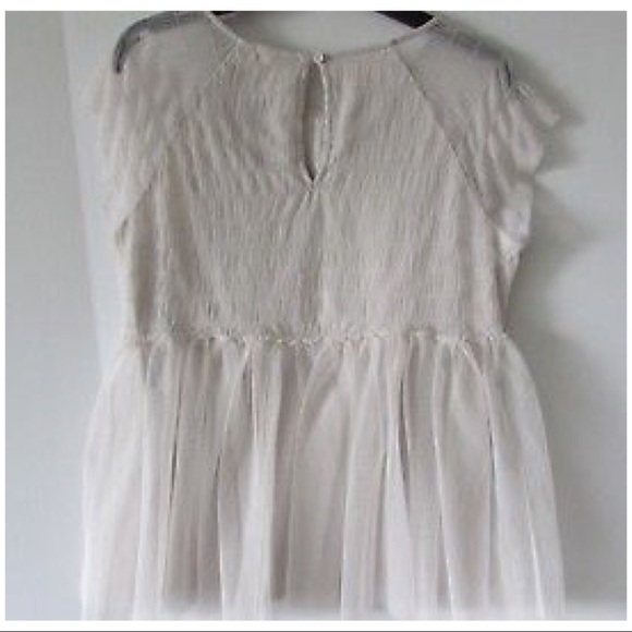 Lauren Conrad Gray Tulle Babydoll Peplum Top M - Picture 4 of 4