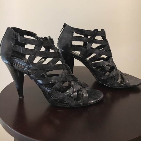 Nine West Gladiator Cage Heels Steel Grey - Picture 3 of 6